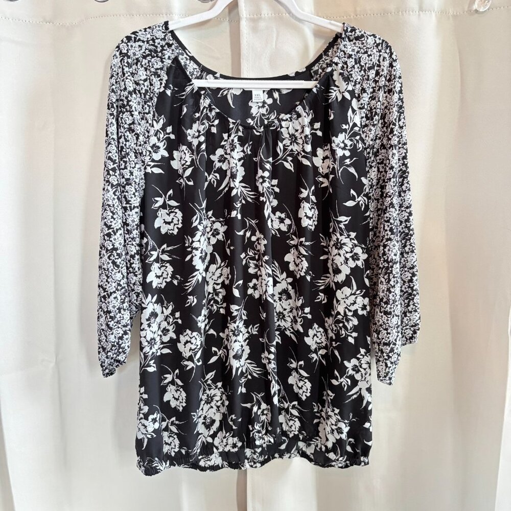 Croft‎ Barrow Womens Top Size 2XL Fairygrunge Floral Dark Boho Whimsigoth 19113x